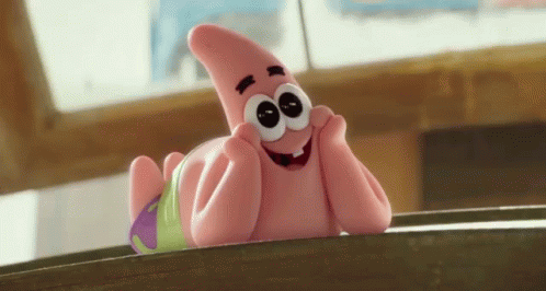 Patrick from spongebob being in awe